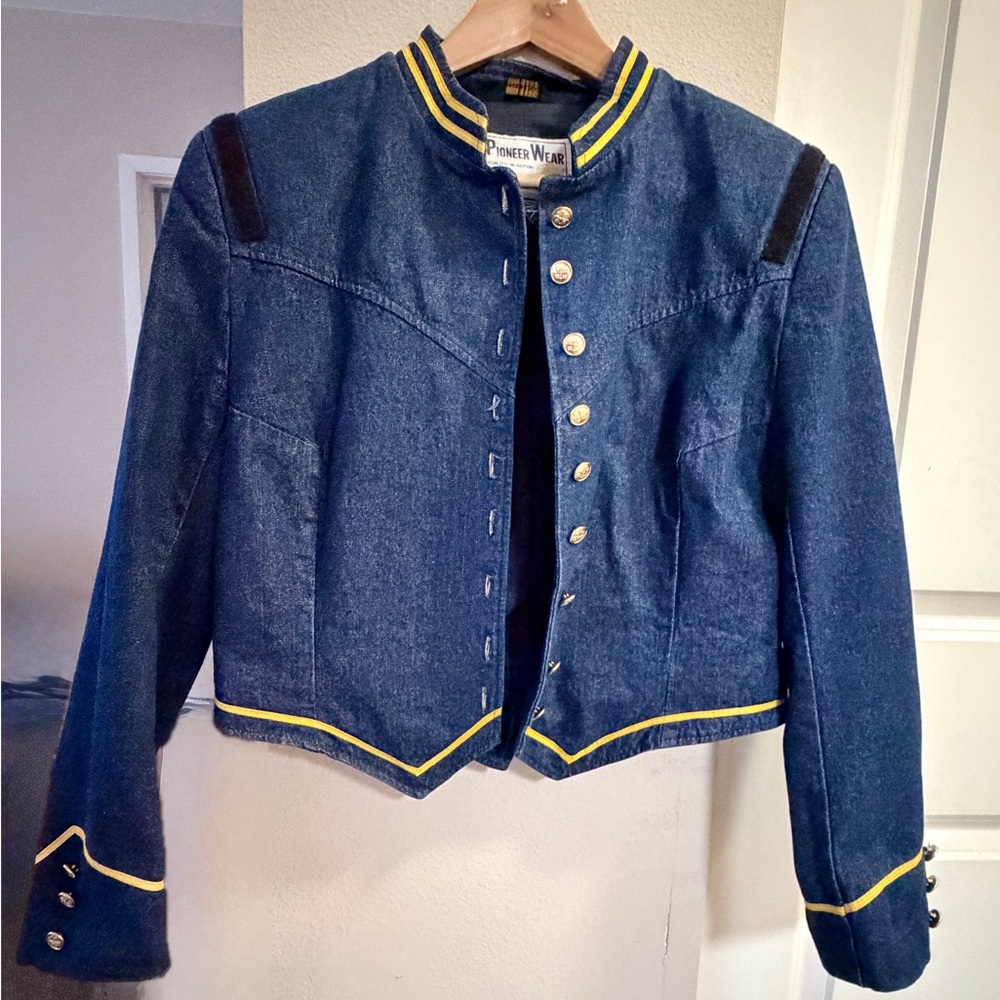 PIONEER Denim Jacket with Yellow Accents